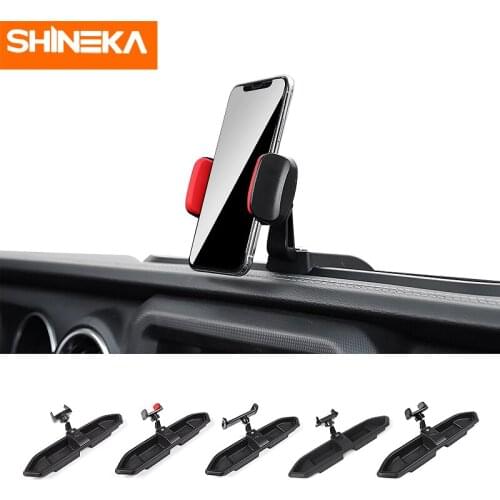 SHINEKA Car Mobile Phone Tablet Holder 360 Degrees Mount Bracket Universal Storage Accessories For Jeep Wrangler JL 2018-2020
