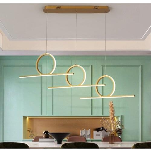 Modern minimalist pendant lights bar cafe restaurant kitchen decor black light metal ring hanglamp nordic lighting luminaria led