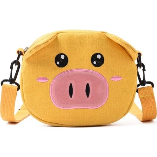 Special Baby Backpack Canvas Funny Small Shoulder Bag Baby Diagonal Bag Tide Autumn And Winter Cute Net Red Pig Backpack