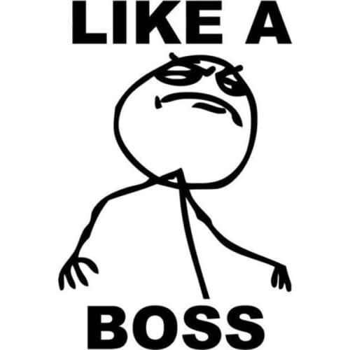 10.5CM*15.2CM Like A Boss Meme JDM Vinyl Car Decals Car Stickers Car Styling Accessories Black/Sliver C8-0846