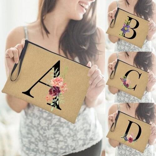 Letter Print Imitated Burlap Bags Bridesmaid Tote Wedding Welcome Bridesmaid Clutch Beach Handbag Makeup Bag Bride Wedding Gifts