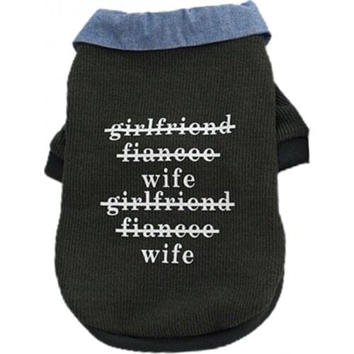 Pet Cat Letter Printed Fake Two Pieces Turn-down Collar Sweater Dog Clothes