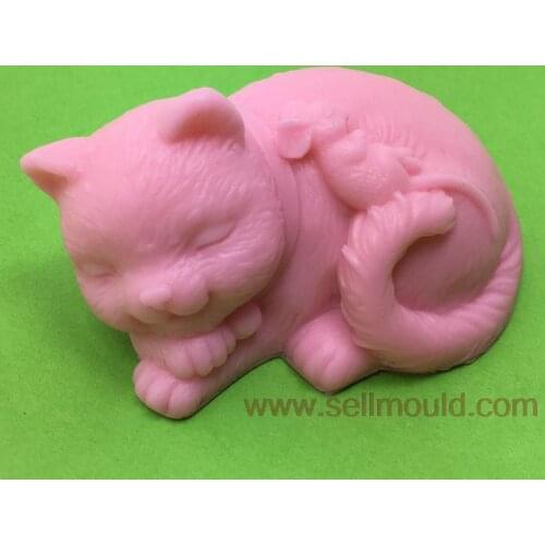 High quality Silicone mould 3D cat mold Handmade soap Incense resin clay craft mol DIY tool