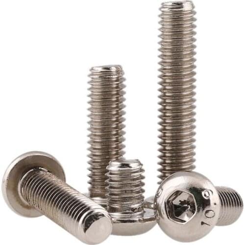 10.9 grade high-strength nickel-plated hexagon socket screw half round head hexagon socket screw M1.6M2M3M4M5M6M8