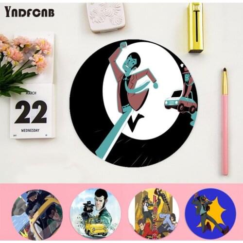 YNDFCNB New Arrivals Lupin III Rupan Sansei Beautiful Anime round Mouse Mat Anti-Slip Laptop PC Mice Pad Mat gaming Mousepad