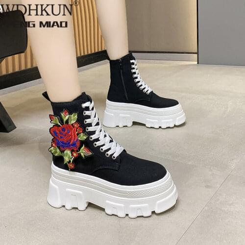 Womens 2021 New Summer Thin Zebra Pattern High-Top Womens Raise The Bottom Platform Dad Canvas Shoes White Boots