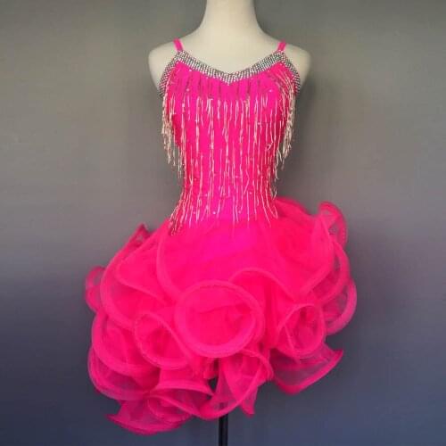 New style latin dance costume sexy spandex tassel latin dance dress for women latin dance competition dresses A46 S-4XL