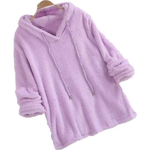 Zuolunouba Autumn And Winter 2020 New Loose Ladies Hoodie Casual Coral Velvet Xl Fresh And Sweet Long-sleeved Women Pullover