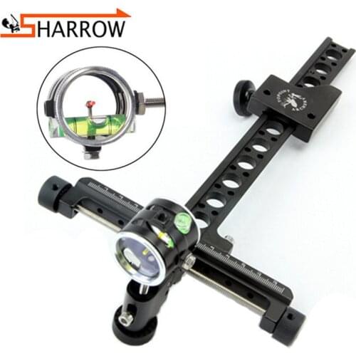 1set 4X Bow Sight 0.059" Optic Fiber Single Pin Right/Left Hand Adjustable Aiming Lens For Hunting Shooting Archery Accessories