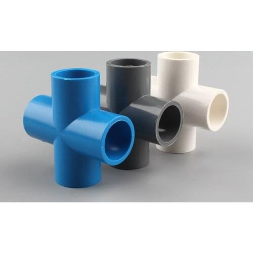3pcs 20mm PVC Pipe Irrigation Cross Connector Pipe Water Hose Connector 1/2'' PVC Connector 4 way Connector Garden Accessories