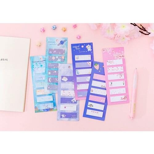 120pcs /pack Kawaii Cartoon Sticky Notes Memo Stationery Memo Pad Student Planner Stickers Office School Supplies