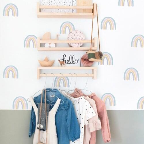 Watercolor Rainbow Paradise Decoration Wall Sticker for Baby Room Kindergarten Nursery Classroom Wall Decoration Funlife PA