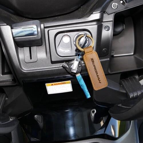 For Suzuki Burgman 200 400 ABS Scooter Motorcycle Cowhide Keychain Key Ring