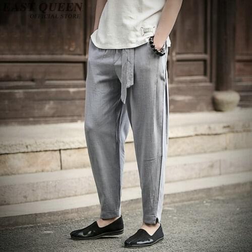 2019 new arrival traditional mens clothing solid color casual loose trousers male harem pants male long pants KK1009 YQ