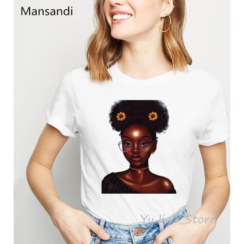 Vogue Black Girl Printed t shirt women clothes 2019 Melanin Poppin tshirt female Harajuku shirt tumblr tops tee shirt femme