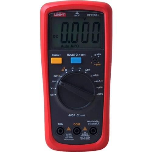 UNI-T UT136B+/UT136C+ Digital Multimeter AC/DC Voltage Current Ohm Diode Resistance Frequency Auto Range Meter
