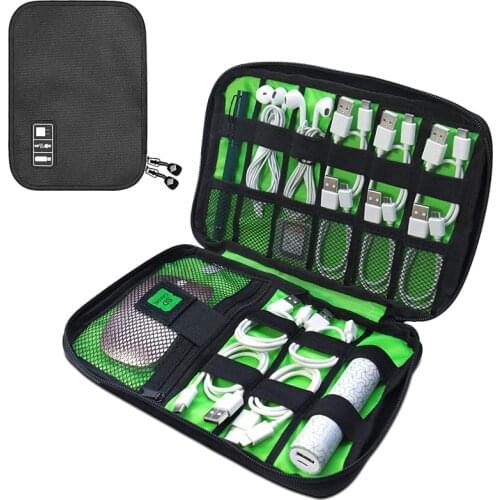 Travel Cable Organizer Bag Waterproof Portable Electronic Organizer for USB Cable Cord Phone Charger Headset Wire SD Card Case