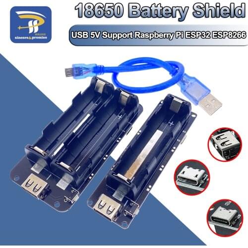 Dual 18650 Lithium Battery Shield V3 Mobile Power Expansion Board Micro USB Port Type-C Charger For Raspberry Pi Arduino ESP32