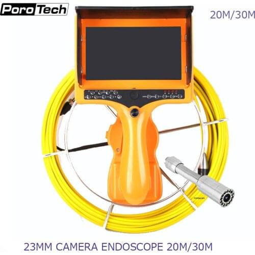 7"Handheld PipeSewer 7DH 23mm Pipeline Inspection Camera Endoscope Camera IP68 camera with 20M/30M Yellow cable with counter