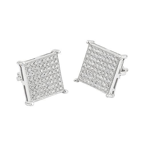 Factory OEM 14mm micro paved cubic zirconia fashion 14 gold earring for men