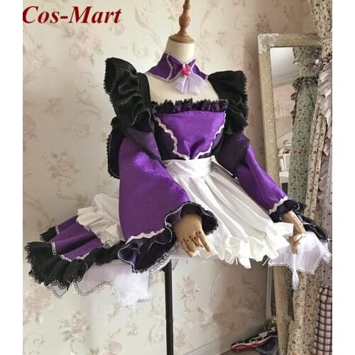 Fate/Grand Order Scathach Cosplay Costume Fashion Purple Maid Outfit Carnival Party Role Play Clothing Custom-Make Any Size