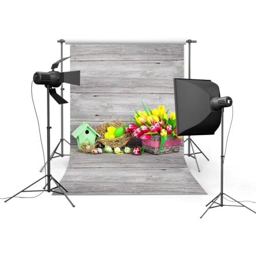 Easter eggs backgrounds tulip basket photo vinyl baby photography backdrops of child photographer studio props fotografia GE-075