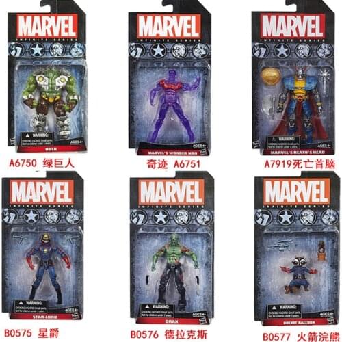 Hasbro Marvel The Avengers 3.75 Inch Eternal Doll Series Death Head Star-Lord Rocket Racoon