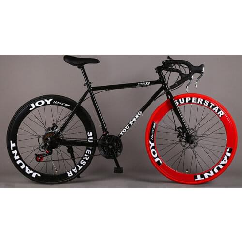 Mountain Bicycle Fixed Gear Road Bike Speed Double Disc Brakes Men and Women 60 Knife Wheel sStudent Adult