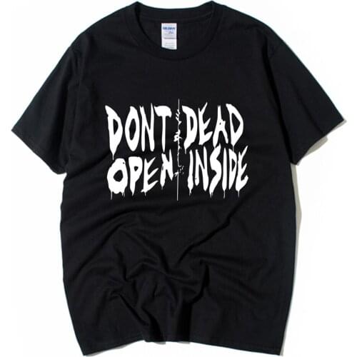 Don't Open Dead Inside Walking Zombie Dead Cotton Boy Man Short Sleeve T Shirt Couple Clothes Summer ZIIART