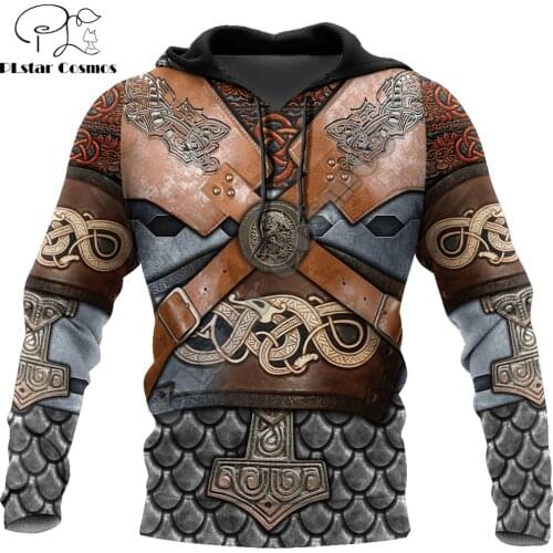 Viking Armor Tattoo 3D Printed Autumn Men Hoodies Unisex Pullovers Zip Hoodie Casual Streetwear Tracksuit Cosplay Clothes DW649