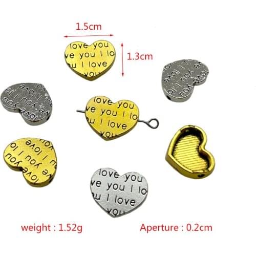 JunKang Alloy Butterfly Peach Heart Love Perforated Bead DIY Bracelet Necklace Craft Making Material Accessories