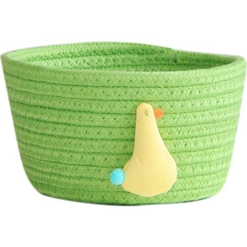 Storage Basket Nice-looking Decorative Stable Cartoon Animal Hand Woven Storage Basket Toys Organizer for Household
