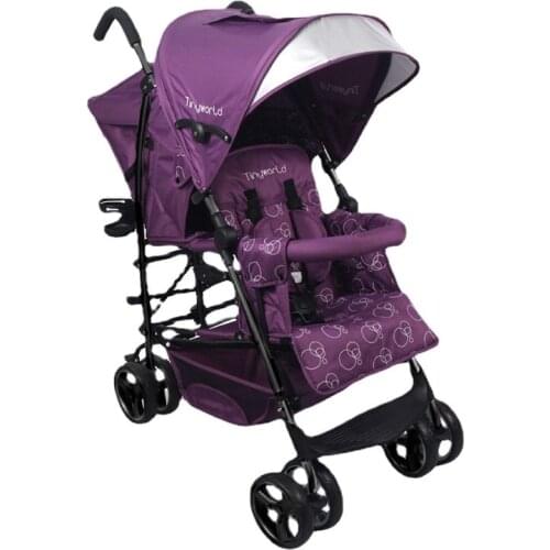 Tinyworld lightweight twin stroller kindergarten big child stroller can sit and lie twin stroller