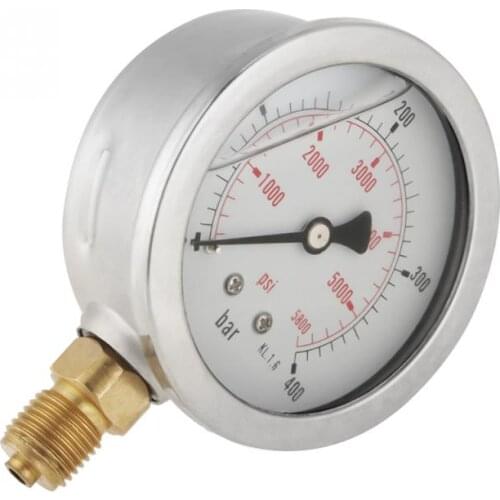 Pressure Gauge Hydraulic Pressure Gauge 0-400BAR 0-5800PSI G1/4 63mm Dial Hydraulic Pressure Gauge Meter Measuring Tools