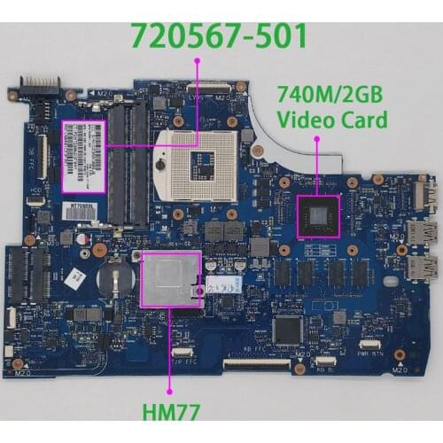 720567-501 720567-001 w 740M/2G HM77 for HP ENVY 15-J058CA 15-j026TX 15-j027TX 15-j030TX 15T-J000 NoteBook PC Laptop Motherboard