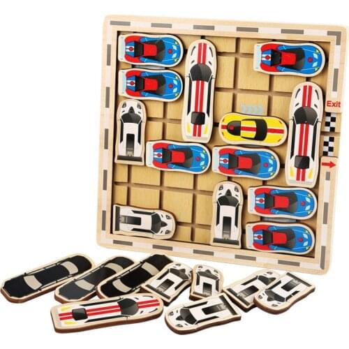 Montessori Wooden car Toys Magnetic Tangram Puzzle Colorful Geometric Shapes Jigsaw Book Wooden 3D Puzzle for Children