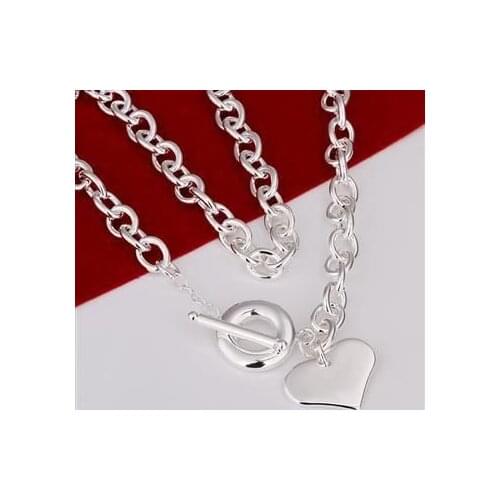 N255 Silver Color Necklaces Silver 925 Jewelry Pendant Fashion Jewelry Multi-Hearts To Chain /cbcaksja Cmualeba