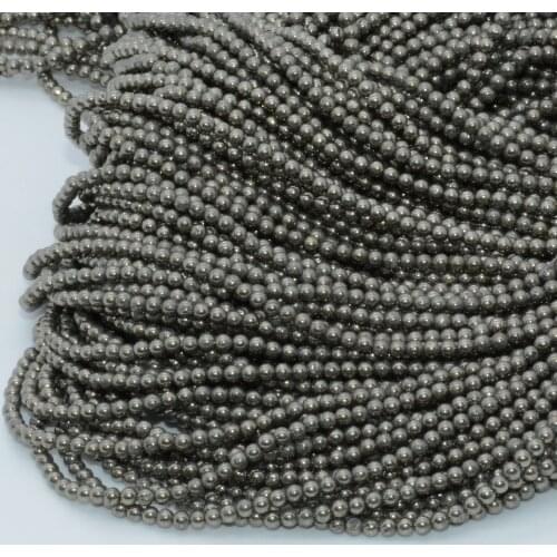 Natural Pyrite Small Round Beads 2mm-2.2mm