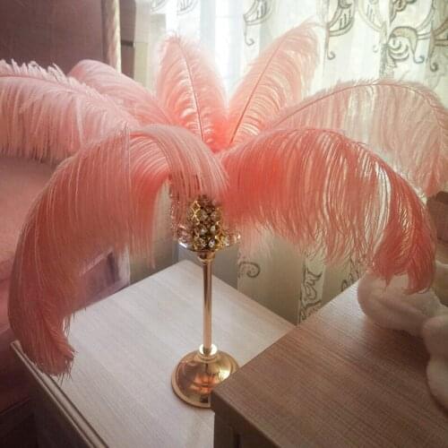 Nordic pink feather decoration Candlestick decoration TV cabinet light luxury high grade decoration romantic style decoration