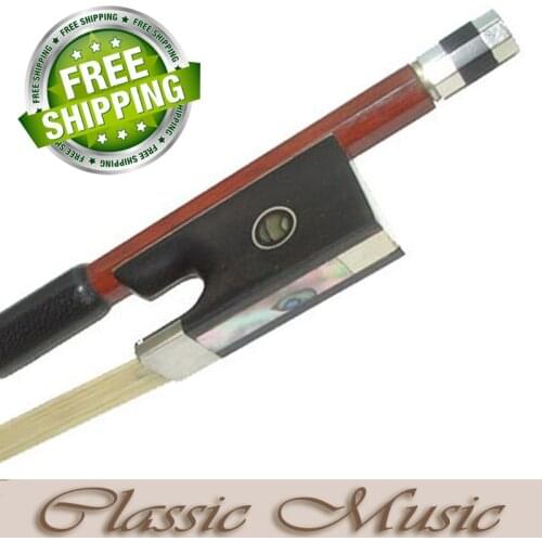 Parisian eye Frog, Fine Brazil wood Violin Bow (sizes 1/8 - 4/4), Good Strength. Hot Sell! Mongolian Horse Hair