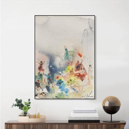 Salvador Dali People Living In The Spiritual World Canvas Painting Posters and Prints Wall Art Pictures for Living Room Decor