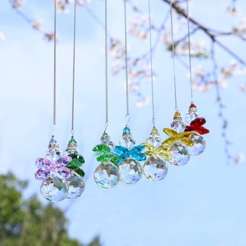 H&D 7pcs Crystal Ball Pendant Rainbow Hanging Suncatcher Handcraft Christmas Glass Ornaments Home Wedding Decoration Accessories