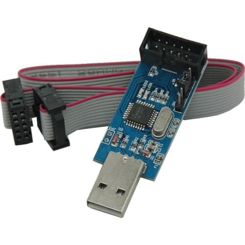 USBASP USBISP AVR Programmer 10Pin Cable USB ISP USB ASP ATMEGA8 ATMEGA128 ATtiny CAN PWM Support Win7 64K 64 64Bit 3.3V / 5V