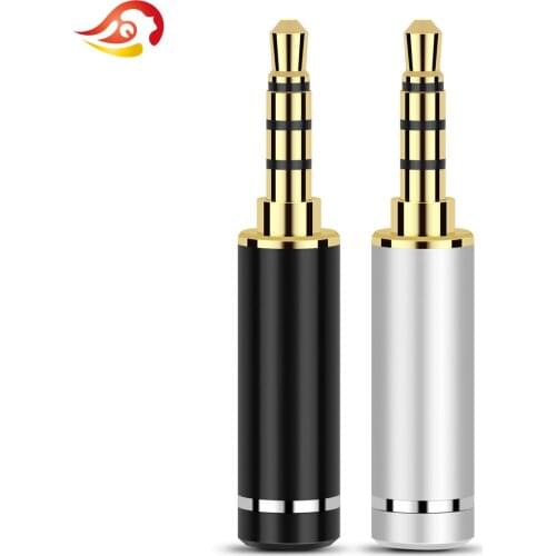 QYFANG 3.5mm 4 Pole Earphone Plug 4-Layer Gold Plated Copper Balance Audio Jack Headphone Wire Connector With Step Metal Adapter