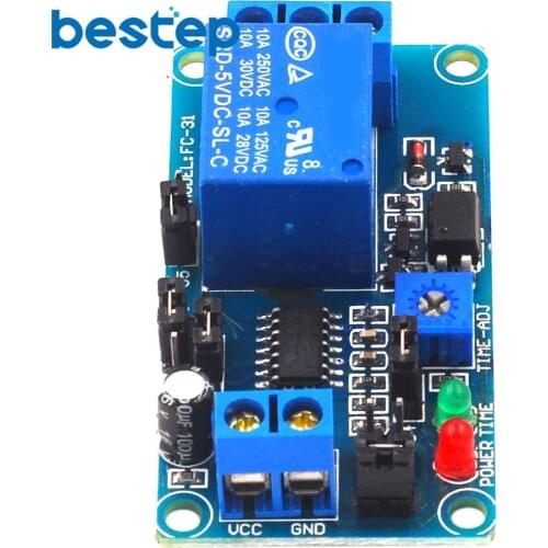 DC5V Delay Switch Relay Module Supports High and Low Trigger Delay Module