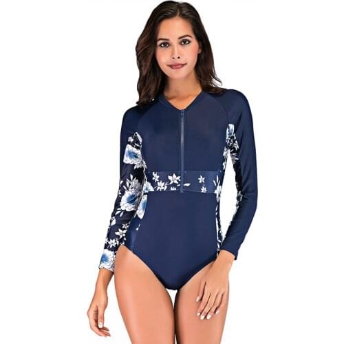 SBART Women long-sleeved one-piece swimsuit ladies Rash Guard swimsuit Slim comfortable beach snorkeling surf swimsuit diving