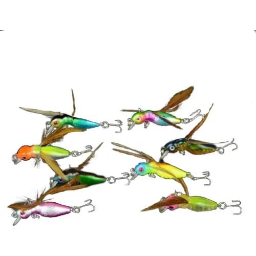 Treble Hooks Artificial Lures Locust Grasshopper Insect Shape Bait Fishing Tools 3D Fake Lures