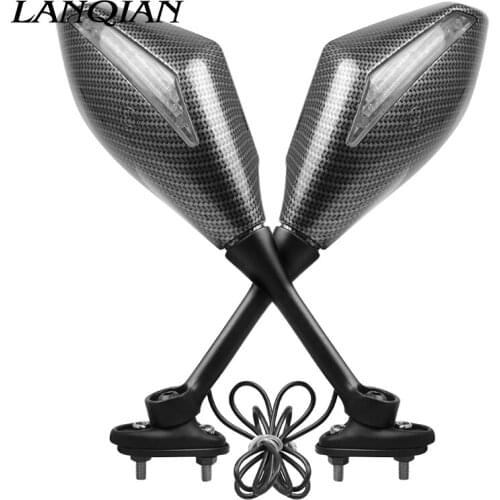 Universal motorcycle Rearview Snake style Mirrors With Turn Signal LED Light For SUZUKI GSR 600 750 1000 GSR600 GSR1000 GSR750