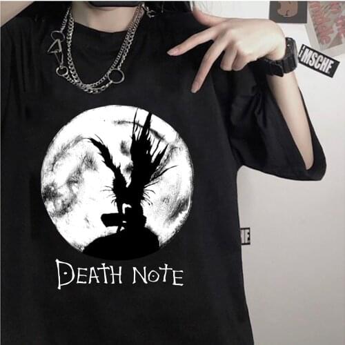 Death Note Funny Cartoon T Shirt Men Anime T-shirt Graphic Tshirt Hip Hop Top Tees Male