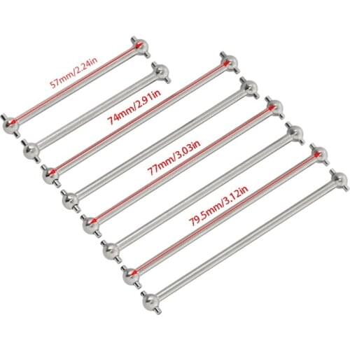 090B 2pcs Iron Driving Dogbone Shaft 61mm 74mm 77mm 79.5mm for 1/10 RC Car HPI HSP Axial Himoto Redcat